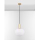 Matt Gold Metal & Milky White Structured Glass LED E27 1x12 Watt 230 Volt IP20 Bulb Excluded 32 D: 32 H: 120 cm Adjustable heig