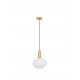 Matt Gold Metal & Milky White Structured Glass LED E27 1x12 Watt 230 Volt IP20 Bulb Excluded D: 24 H: 120 cm Adjustable height 