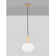 Matt Gold Metal & Milky White Structured Glass LED E27 1x12 Watt 230 Volt IP20 Bulb Excluded D: 24 H: 120 cm Adjustable height 