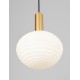 Matt Gold Metal & Milky White Structured Glass LED E27 1x12 Watt 230 Volt IP20 Bulb Excluded D: 24 H: 120 cm Adjustable height 