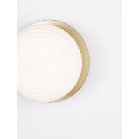 Matt Gold Metal & Milky White Structured Glass LED E27 1x12 Watt 230 Volt IP20 Bulb Excluded 35 D: 35 H: 28 cm 