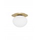 Matt Gold Metal & Milky White Structured Glass LED E27 1x12 Watt 230 Volt IP20 Bulb Excluded 35 D: 35 H: 28 cm 
