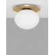 Matt Gold Metal & Milky White Structured Glass LED E27 1x12 Watt 230 Volt IP20 Bulb Excluded 35 D: 35 H: 28 cm 