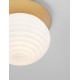 Matt Gold Metal & Milky White Structured Glass LED E27 1x12 Watt 230 Volt IP20 Bulb Excluded 35 D: 35 H: 28 cm 