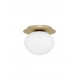 Matt Gold Metal & Milky White Structured Glass LED E27 1x12 Watt 230 Volt IP20 Bulb Excluded D: 26 H: 21.5 cm 