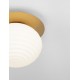 Matt Gold Metal & Milky White Structured Glass LED E27 1x12 Watt 230 Volt IP20 Bulb Excluded D: 26 H: 21.5 cm 