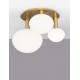 Matt Gold Metal & Milky White Structured Glass LED E14 1x5 Watt LED E27 2x12 Watt 230 Volt IP20 Bulb Excluded L: 53.5 W: 48 H: 3