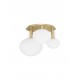 Matt Gold Metal & Milky White Structured Glass LED E14 1x5 Watt LED E27 2x12 Watt 230 Volt IP20 Bulb Excluded L: 53.5 W: 48 H: 3