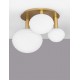 Matt Gold Metal & Milky White Structured Glass LED E14 1x5 Watt LED E27 2x12 Watt 230 Volt IP20 Bulb Excluded L: 53.5 W: 48 H: 3