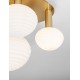 Matt Gold Metal & Milky White Structured Glass LED E14 1x5 Watt LED E27 2x12 Watt 230 Volt IP20 Bulb Excluded L: 53.5 W: 48 H: 3