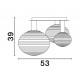 Matt Gold Metal & Milky White Structured Glass LED E14 1x5 Watt LED E27 2x12 Watt 230 Volt IP20 Bulb Excluded L: 53.5 W: 48 H: 3