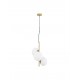 Matt Gold Metal & Milky White Structured Glass LED E14 3x5 Watt 230 Volt IP20 Bulb Excluded D: 32.5 H: 120 cm Adjustable height