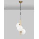 Matt Gold Metal & Milky White Structured Glass LED E14 3x5 Watt 230 Volt IP20 Bulb Excluded D: 32.5 H: 120 cm Adjustable height