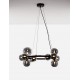 Matt Black Metal & Smoky Glass LED G9 11x6 Watt 230 Volt IP20 Bulb Excluded Two Ways Of Mounting D: 65 H: 120 cm BOTH HANGING 