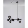 Matt Black Metal & Smoky Glass LED G9 7x5 Watt 230 Volt IP20 Bulb Excluded L: 65 W: 28.9 H: 120 cm Adjustable height