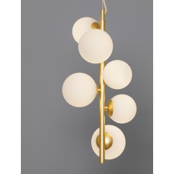 Opal Glass & Matt Gold Metal LED G9 6x5 Watt 230 Volt IP20 Bulb Excluded L: 28 W: 23.2 H: 120 cm Adjustable height 