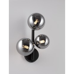 Matt Black Metal & Smoky Glass LED G9 3x5 Watt 230 Volt IP20 Bulb Excluded L: 23 W: 19 H: 32 cm 