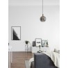 Smoky Glass Black & Gold Metal LED E27 1x12 Watt 230 Volt IP20 Bulb Excluded D: 25 H: 180 cm Adjustable height