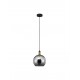 Smoky Glass Black & Gold Metal LED E27 1x12 Watt 230 Volt IP20 Bulb Excluded D: 25 H: 180 cm Adjustable height 