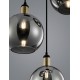 Smoky Glass Black & Gold Metal LED E27 3x12 Watt 230 Volt IP20 Bulb Excluded D: 30 H: 180 cm Adjustable height 