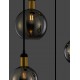 Smoky Glass Black & Gold Metal LED E27 5x12 Watt 230 Volt IP20 Bulb Excluded D: 50 H: 180 cm Adjustable height 
