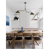 Sandy Black Metal Outside Gold Metal Inside LED E27 2x12 Watt 230 Volt IP20 Bulb Excluded L: 113 W: 19 H: 70 cm Fixed height Adj