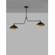 Sandy Black Metal Outside Gold Metal Inside LED E27 2x12 Watt 230 Volt IP20 Bulb Excluded L: 113 W: 19 H: 70 cm Fixed height Adj