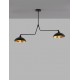 Sandy Black Metal Outside Gold Metal Inside LED E27 2x12 Watt 230 Volt IP20 Bulb Excluded L: 113 W: 19 H: 70 cm Fixed height Adj