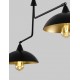 Sandy Black Metal Outside Gold Metal Inside LED E27 2x12 Watt 230 Volt IP20 Bulb Excluded L: 113 W: 19 H: 70 cm Fixed height Adj