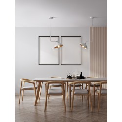 Sandy White Metal Outside Gold Metal Inside LED E27 1x12 Watt 230 Volt IP20 Bulb Excluded L: 40 W: 27 H: 120 cm Fixed height Adj