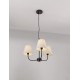 Black Metal & Cream Fabric Shade LED E27 3x12 Watt 230 Volt IP20 Bulb Excluded D: 52 H1: 38 H2: 98 cm Adjustable Height 