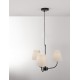Black Metal & Cream Fabric Shade LED E27 3x12 Watt 230 Volt IP20 Bulb Excluded D: 52 H1: 38 H2: 98 cm Adjustable Height 