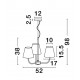 Black Metal & Cream Fabric Shade LED E27 3x12 Watt 230 Volt IP20 Bulb Excluded D: 52 H1: 38 H2: 98 cm Adjustable Height 