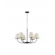 Black Metal & Cream Fabric Shade LED E27 6x12 Watt 230 Volt IP20 Bulb Excluded D: 75 H1: 45 H2: 130 cm Adjustable Height 