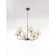 Black Metal & Cream Fabric Shade LED E27 6x12 Watt 230 Volt IP20 Bulb Excluded D: 75 H1: 45 H2: 130 cm Adjustable Height 