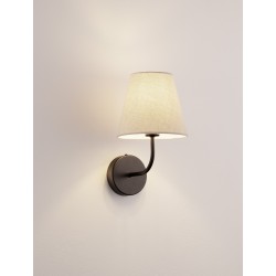 Black Metal & Cream Fabric Shade LED E27 1x12 Watt 230 Volt IP20 Bulb Excluded D: 17 W: 22.5 H: 29 cm 