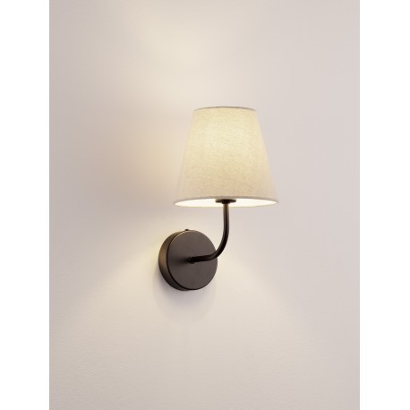 Black Metal & Cream Fabric Shade LED E27 1x12 Watt 230 Volt IP20 Bulb Excluded D: 17 W: 22.5 H: 29 cm 