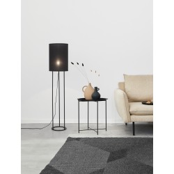 Black Fabric Shade & Black Aluminium LED E27 1x12 Watt 230 Volt IP20 Bulb Excluded Cable Length: 300 cm D: 30 H: 135 cm 