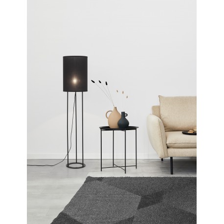 Black Fabric Shade & Black Aluminium LED E27 1x12 Watt 230 Volt IP20 Bulb Excluded Cable Length: 300 cm D: 30 H: 135 cm 