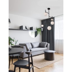 Opal Glass Sandy Black Aluminium LED G9 5x5 Watt 230 Volt IP20 Bulb Excluded D: 73 H: 100 cm Fixed Height 