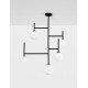 Opal Glass Sandy Black Aluminium LED G9 5x5 Watt 230 Volt IP20 Bulb Excluded D: 73 H: 100 cm Fixed Height 