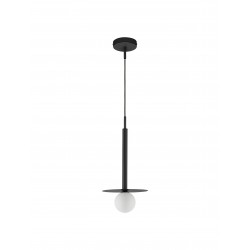 Sandy Black Metal Opal Glass LED G9 1x5 Watt 230 Volt IP20 Bulb Excluded D: 22 H1: 55 H2: 150 cm Adjustable height 
