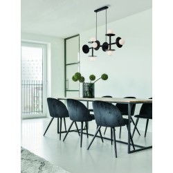 Sandy Black Metal Opal Glass LED G9 8x5 Watt 230 Volt IP20 Bulb Excluded L: 109 W: 41 H1: 57 H2: 135 cm Adjustable height 
