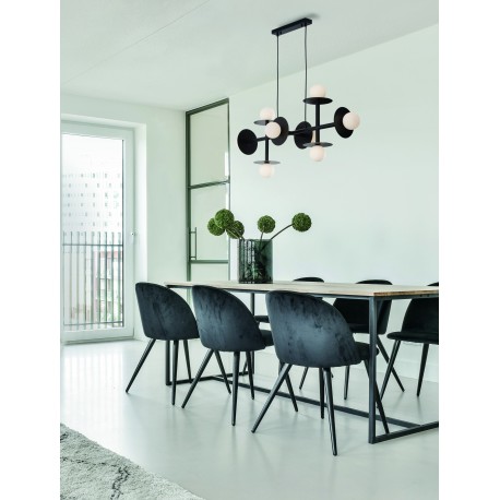 Sandy Black Metal Opal Glass LED G9 8x5 Watt 230 Volt IP20 Bulb Excluded L: 109 W: 41 H1: 57 H2: 135 cm Adjustable height 
