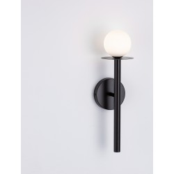 Sandy Black Metal Opal Glass LED G9 1x5 Watt IP20 Bulb Excluded D: 12 W: 14 H: 45 cm 
