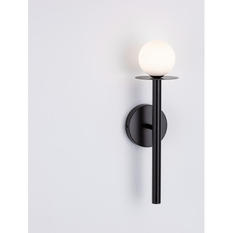 Sandy Black Metal Opal Glass LED G9 1x5 Watt IP20 Bulb Excluded D: 12 W: 14 H: 45 cm 