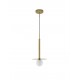 Brass Gold Metal Opal Glass LED G9 1x5 Watt 230 Volt IP20 Bulb Excluded D: 22 H1: 55 H2: 150 cm Adjustable height 