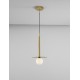 Brass Gold Metal Opal Glass LED G9 1x5 Watt 230 Volt IP20 Bulb Excluded D: 22 H1: 55 H2: 150 cm Adjustable height 