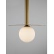 Brass Gold Metal Opal Glass LED G9 1x5 Watt 230 Volt IP20 Bulb Excluded D: 22 H1: 55 H2: 150 cm Adjustable height 