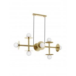 Brass Gold Metal Opal Glass LED G9 8x5 Watt 230 Volt IP20 Bulb Excluded L: 109 W: 41 H1: 57 H2: 135 cm Adjustable height 